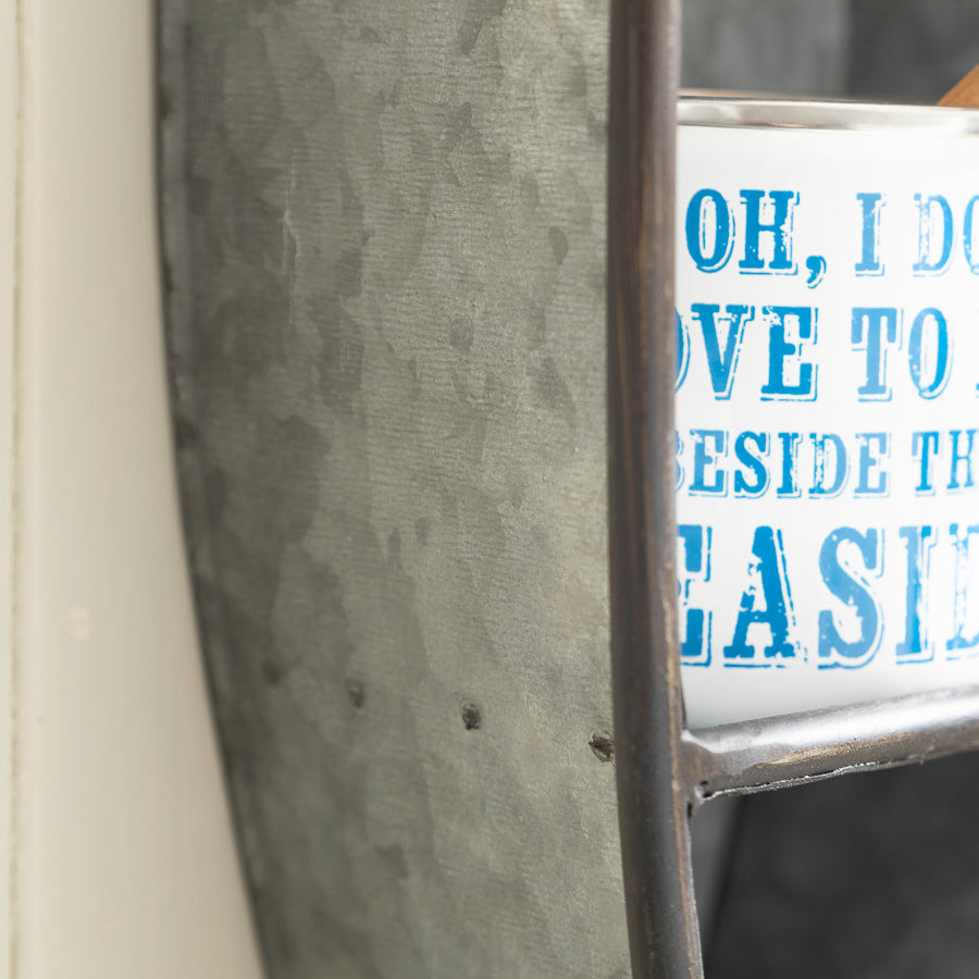 Rustic Metal Boat Shelf – Nautical Wall Storage
