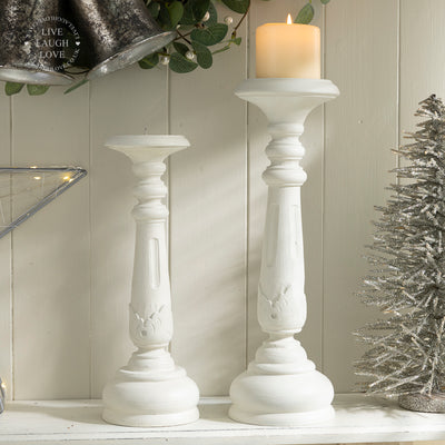Cream Pillar Candle Holder