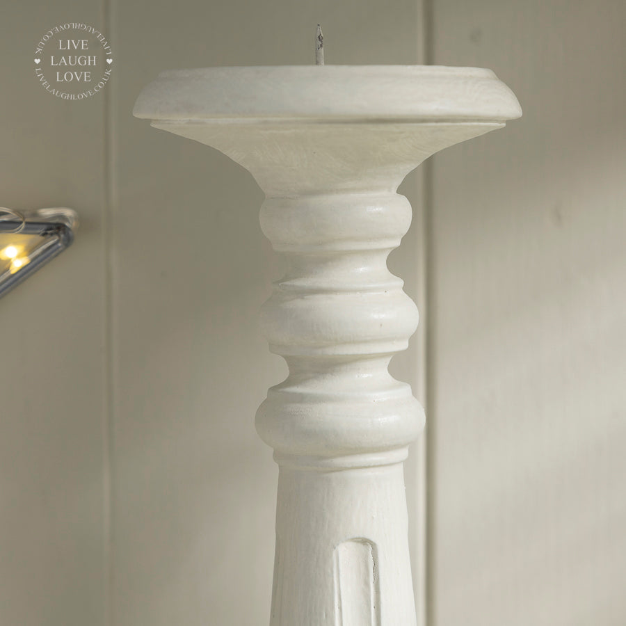 Cream Pillar Candle Holder