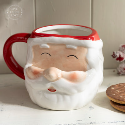 Festive Santa or Upside Down Santa Mugs - Fun Christmas Drinkware
