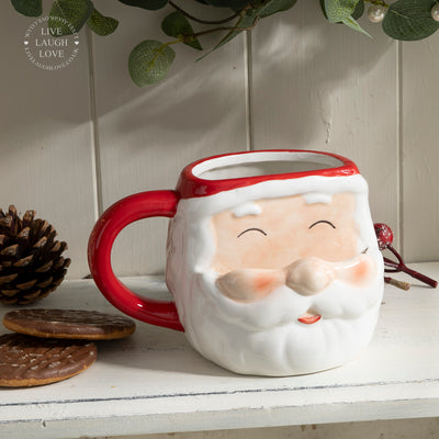 Festive Santa or Upside Down Santa Mugs - Fun Christmas Drinkware