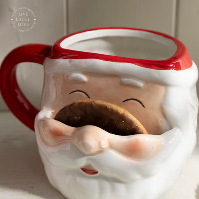 Festive Santa or Upside Down Santa Mugs - Fun Christmas Drinkware