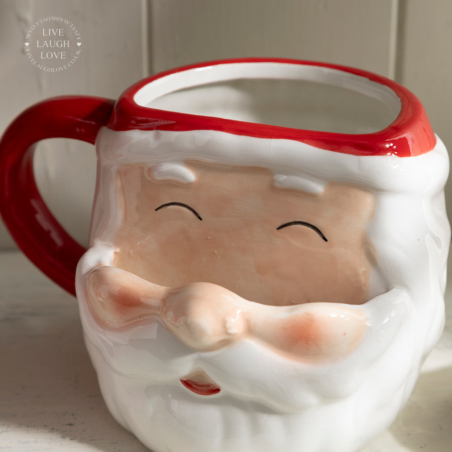 Festive Santa or Upside Down Santa Mugs - Fun Christmas Drinkware