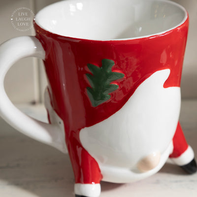 Festive Santa or Upside Down Santa Mugs - Fun Christmas Drinkware