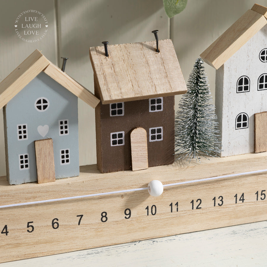 Wooden Christmas Village Advent Calendar