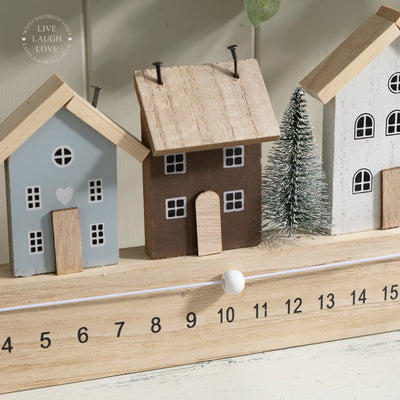 Wooden Christmas Village Advent Calendar