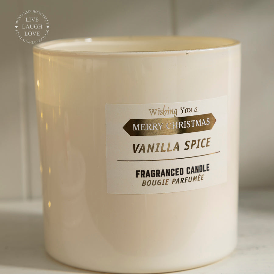 Festive Scented Glass & Ceramic Candle with Decorative Lid