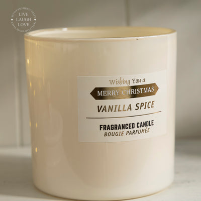 Festive Scented Glass & Ceramic Candle with Decorative Lid