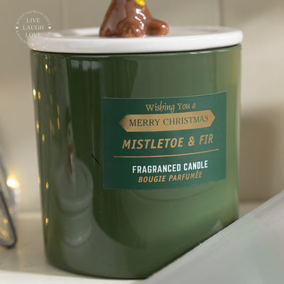 Festive Scented Glass & Ceramic Candle with Decorative Lid