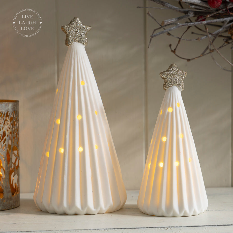 LED Ceramic Christmas Tree with Star Topper