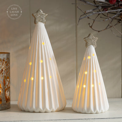 LED Ceramic Christmas Tree with Star Topper