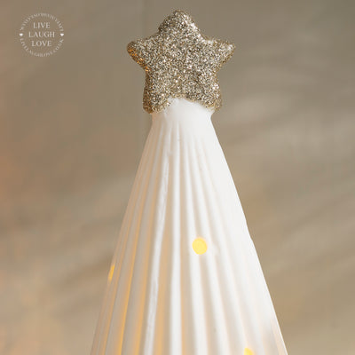 LED Ceramic Christmas Tree with Star Topper