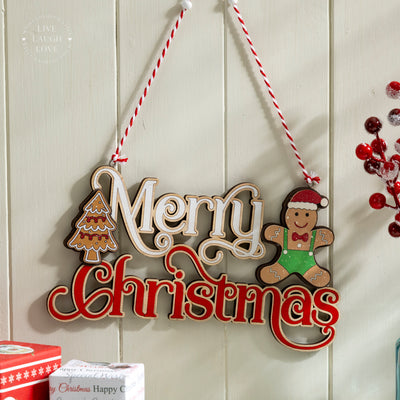 Gingerbread "Merry Christmas" Hanging Decoration