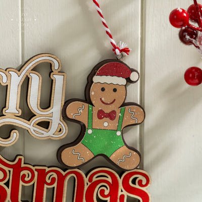 Gingerbread "Merry Christmas" Hanging Decoration
