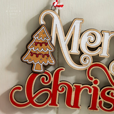 Gingerbread "Merry Christmas" Hanging Decoration