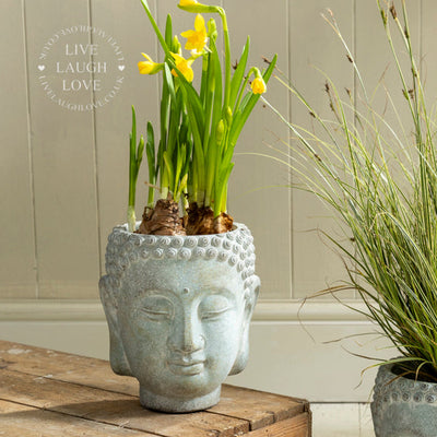 Concrete Buddha Head Planters – Zen-Inspired Garden and Home Decor