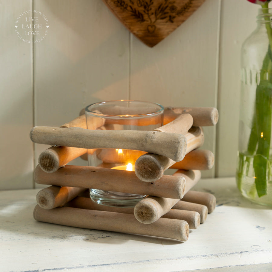 Driftwood Nautical Tea Light Holder