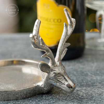 Double Stag Head Candle / Bottle Holder