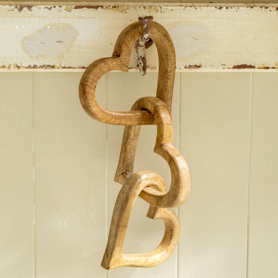 Wooden Intertwined Hearts – Rustic Shelf Sitter