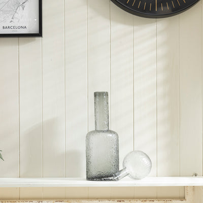 Textured Glass Decorative Bottle with Stopper
