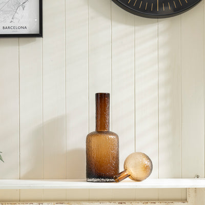 Textured Glass Decorative Bottle with Stopper