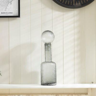 Textured Glass Decorative Bottle with Stopper
