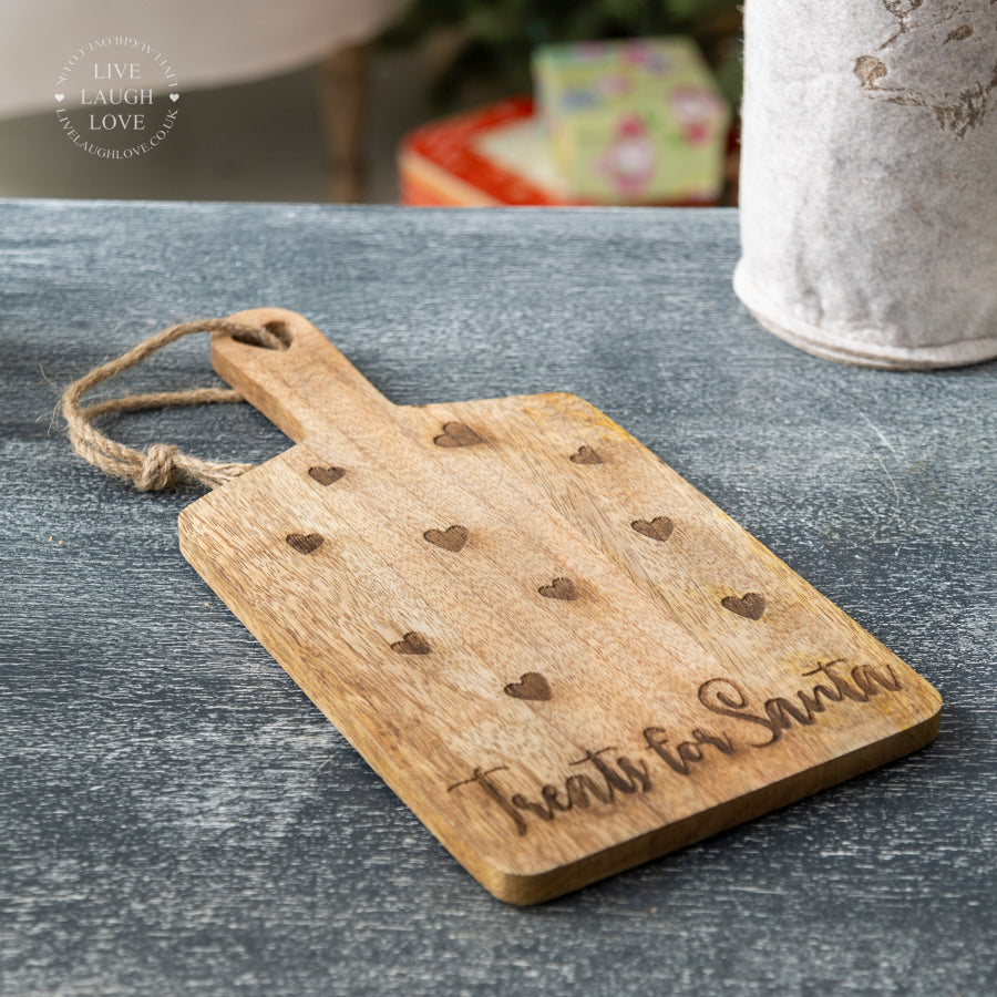 Rustic Wooden "Treats for Santa" Serving Board