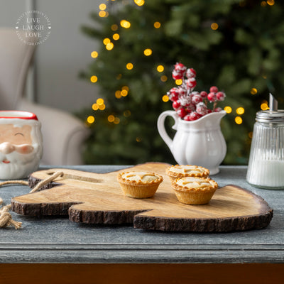 Rustic Wooden Christmas Tree Serving Board