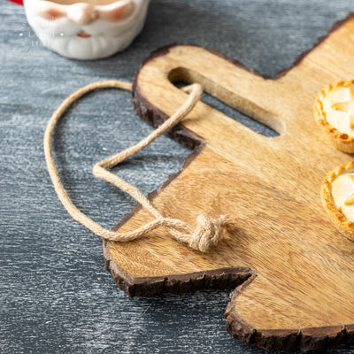 Rustic Wooden Christmas Tree Serving Board
