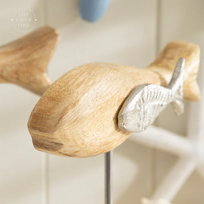 Rustic Wooden Fish Sculpture