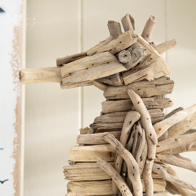 Driftwood Seahorse Ornament - Coastal Nautical Home Decor
