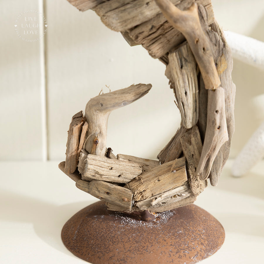 Driftwood Seahorse Ornament - Coastal Nautical Home Decor