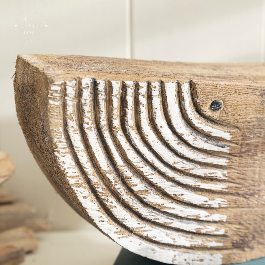 Mum & Baby Driftwood Whales Nautical Shelf Sitter set of 2
