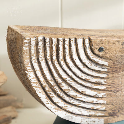Mum & Baby Driftwood Whales Nautical Shelf Sitter set of 2