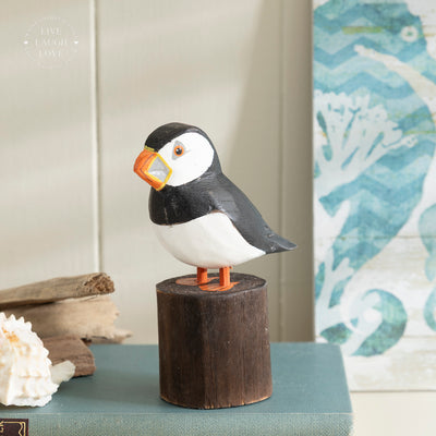 Puffin On Stump Nautical Shelf Sitter