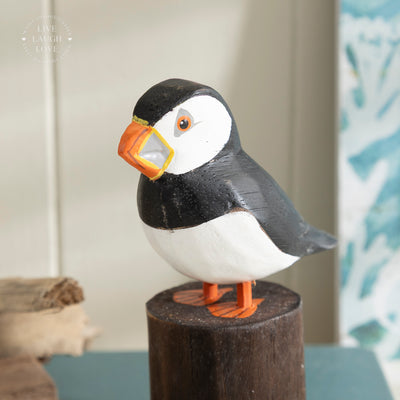 Puffin On Stump Nautical Shelf Sitter