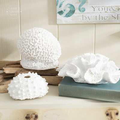 White Coral Ornament - Coastal Decor for Nautical Interiors