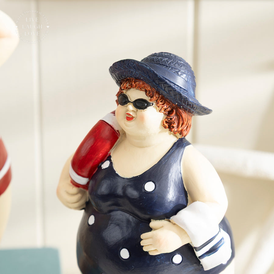 Vintage Beach Figurines - Quirky Swimsuit Ladies Set of 2