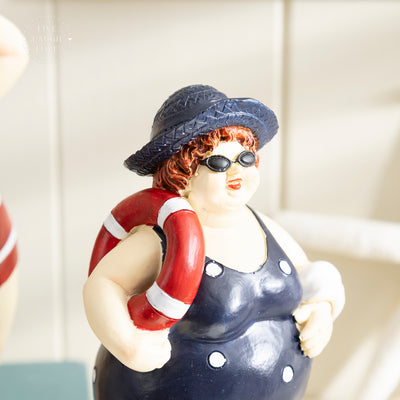 Vintage Beach Figurines - Quirky Swimsuit Ladies Set of 2