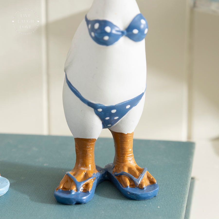 Nautical Duck Figurines with Hats and Swimsuits Set of 2