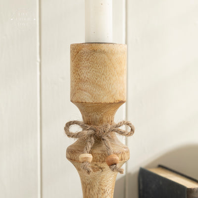 Rustic Wooden Candle Holder - Elegant Home Décor Accent