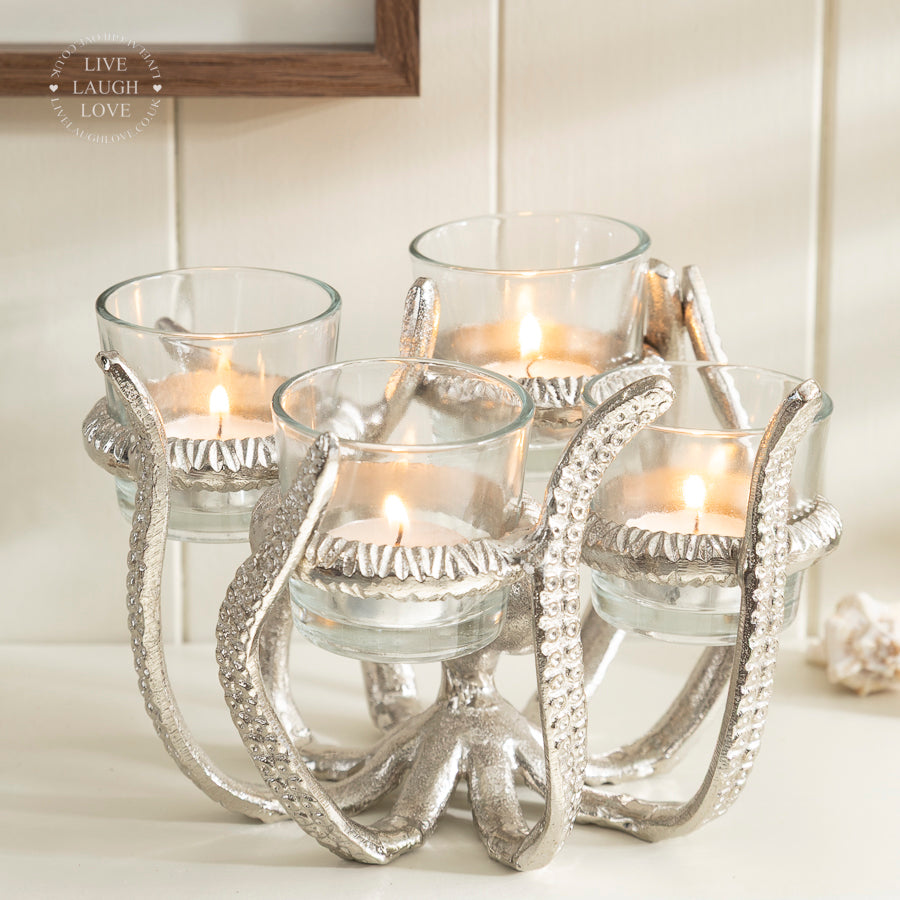 Nautical Octopus Candle Holder – Coastal Home Decor