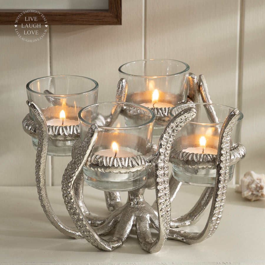 Nautical Octopus Candle Holder – Coastal Home Decor