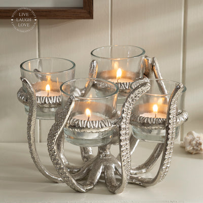 Nautical Octopus Candle Holder – Coastal Home Decor