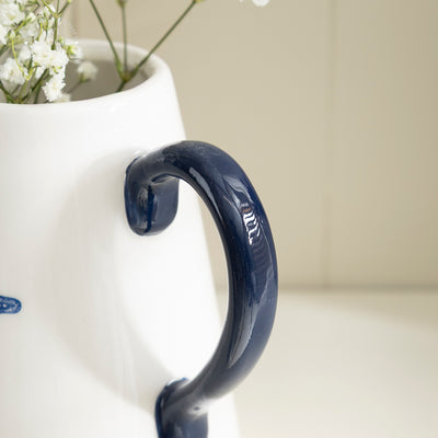 White Ceramic Jug with Starfish Detail