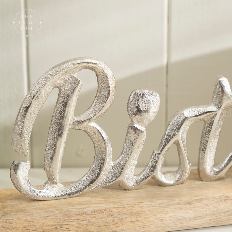 Rustic Bistro Sign with Wooden Base