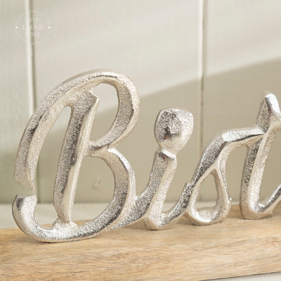 Rustic Bistro Sign with Wooden Base