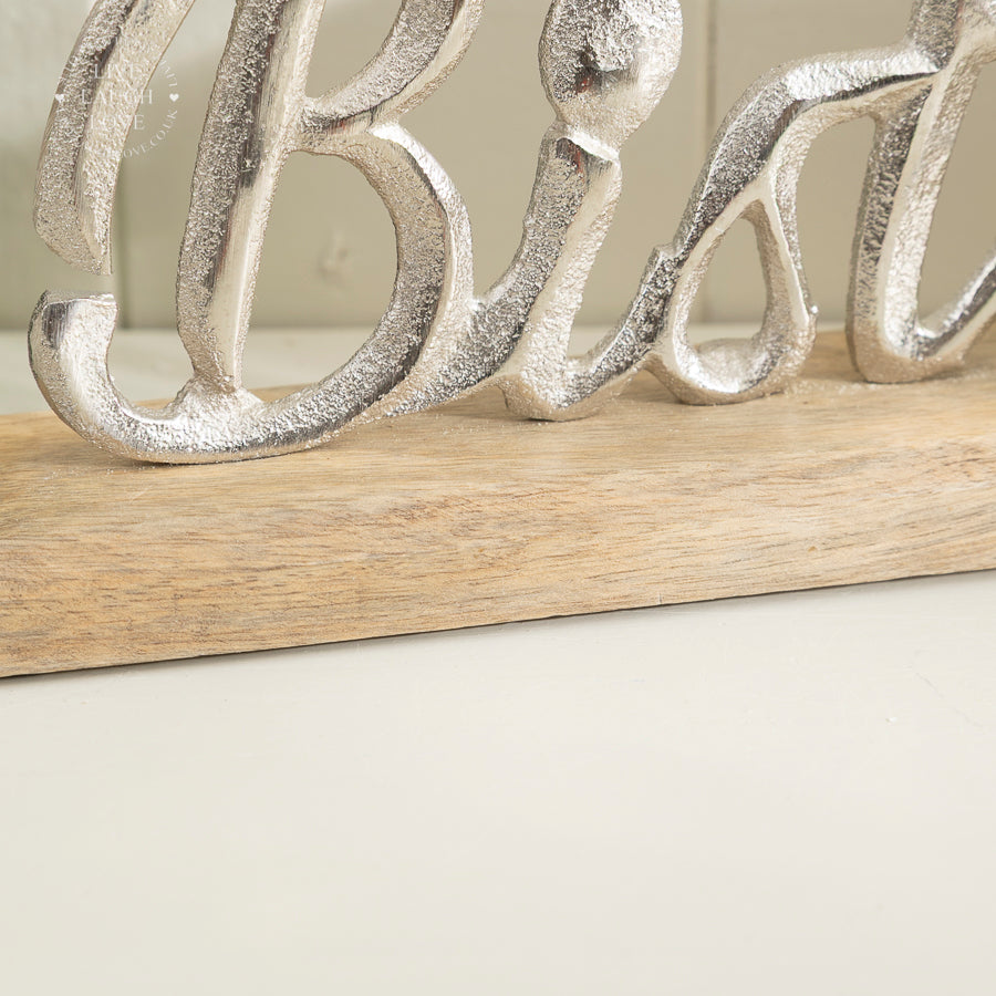 Rustic Bistro Sign with Wooden Base