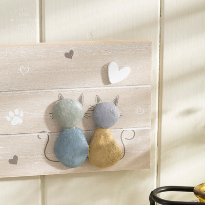 Wooden Rustic Sentiment Wall Plaque - A House is Not a Home Without a Cat