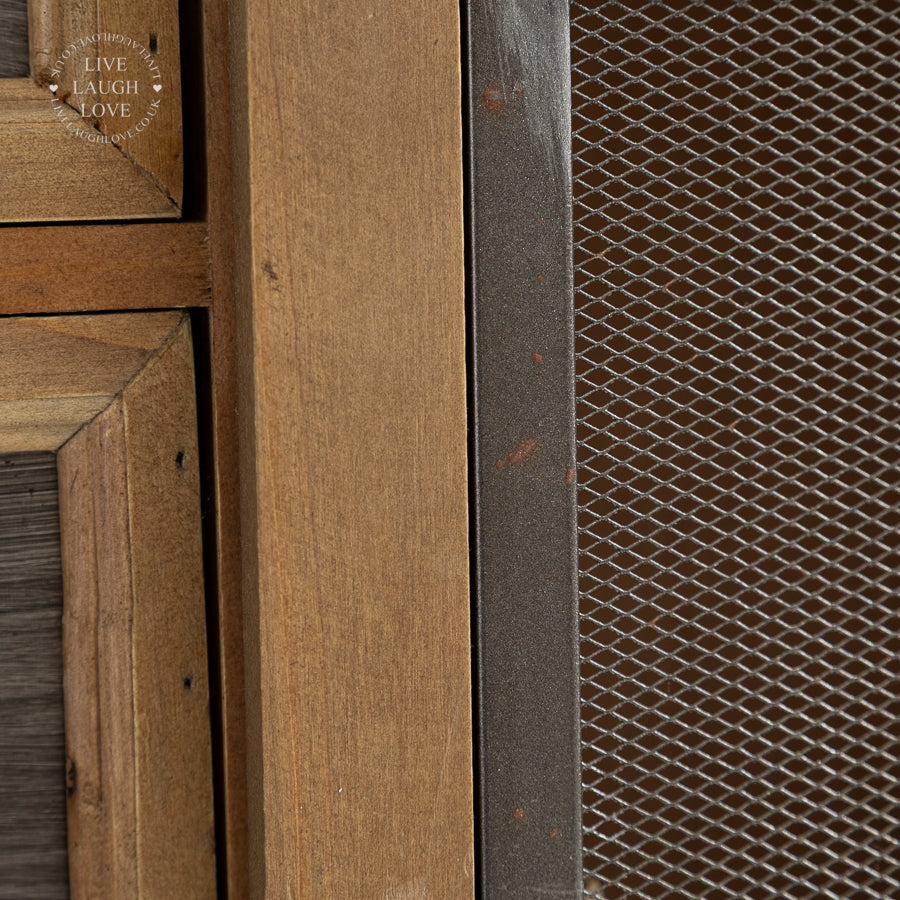 Vintage Industrial-Chic Wall Unit With Sliding Door